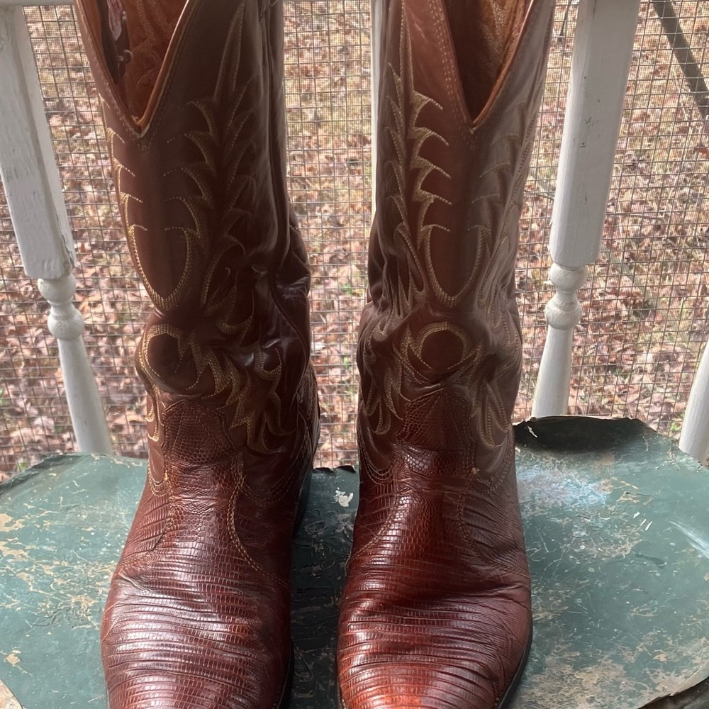 Fabulous Pair of Nacona Exotic Lizard and Leather Boots